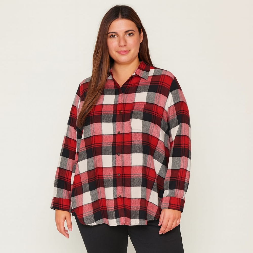 American Eagle Outfitters Boyfriend Fit Red and Black Soft Flannel size XL